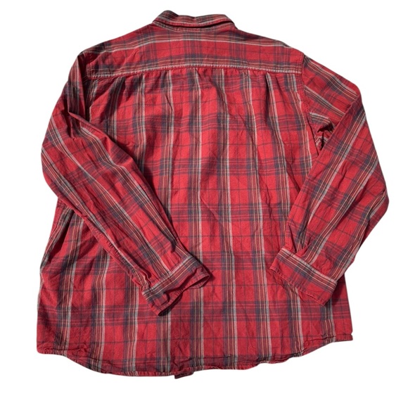 Carhartt Loose Fit Long Sleeve Red and Black Plaid Button Down Collared Shirt XL - Picture 3 of 9